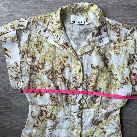 ALEMAIS linen floral mini dress 8 - Picture 10 of 12